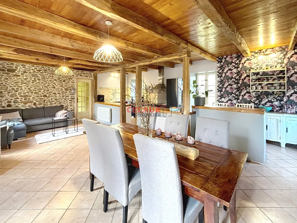 Maison de caractère en pierre avec grange, piscine et terrain