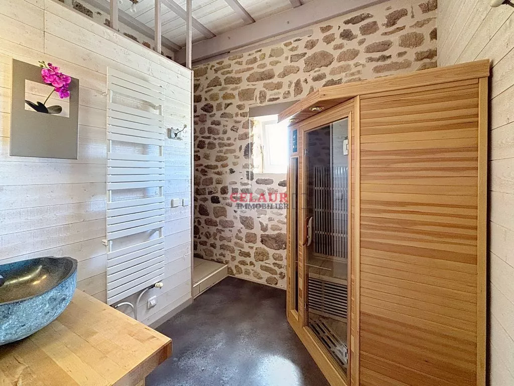 DOMAINE DE 10 HA : MAISON, GRANGE AMENAGEE, VUE, PISCINE